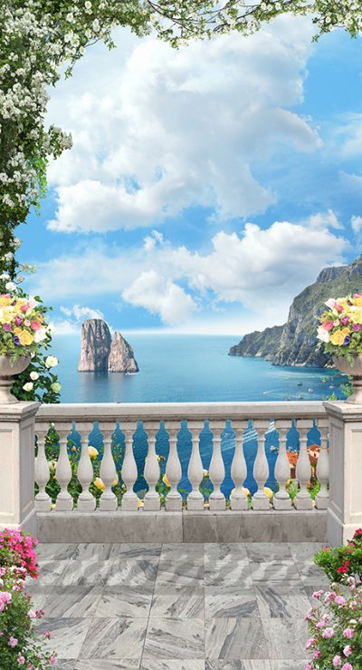 фотообои Мраморный балкон фреска