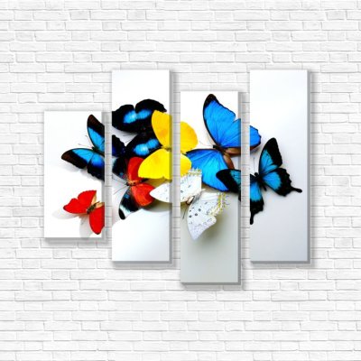 модульные картины С цветными бабочками